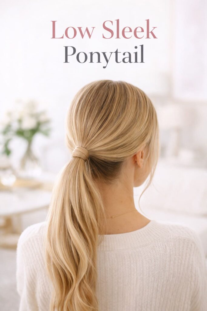 low sleek ponytail