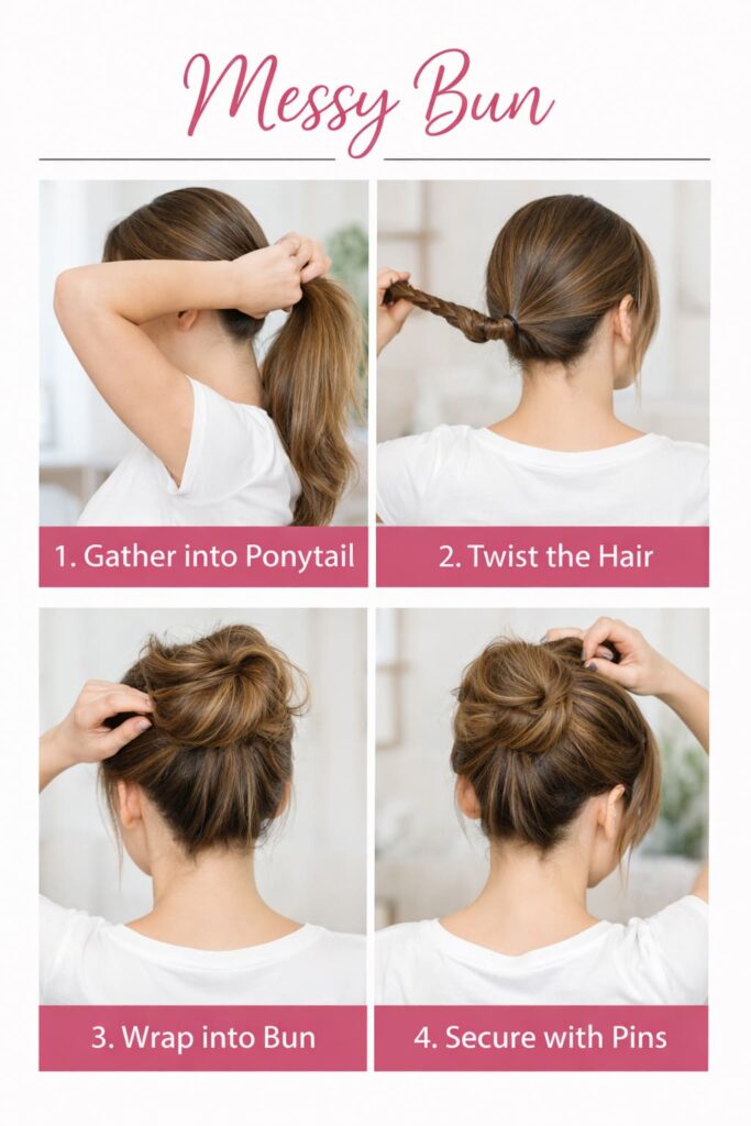 Messy Bun hairstyle